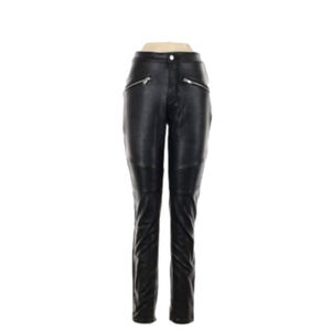 H&M Divided pleather moto high waisted pant size 2
